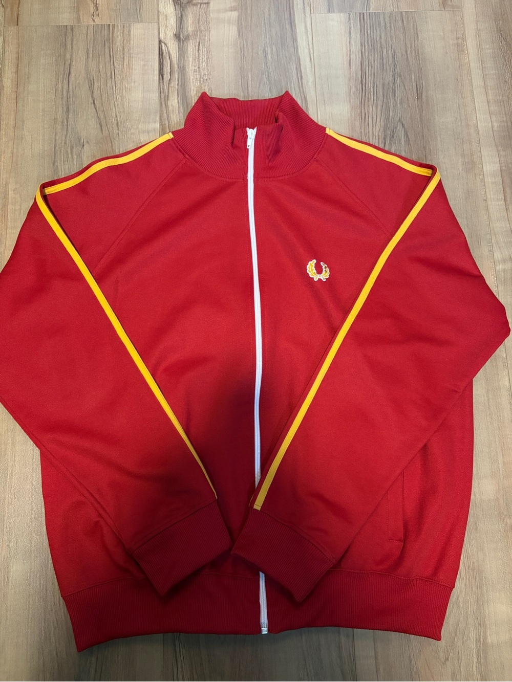 Fred Perry Red Bomber Jacket with Yellow Piping